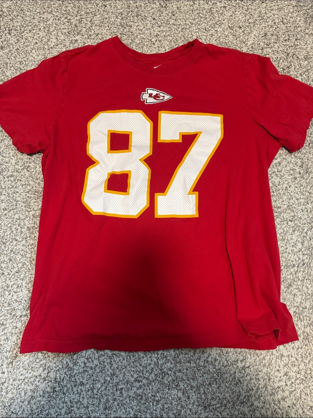 Nike Red Chiefs #87 Kelce Short Sleeve Graphic Tee